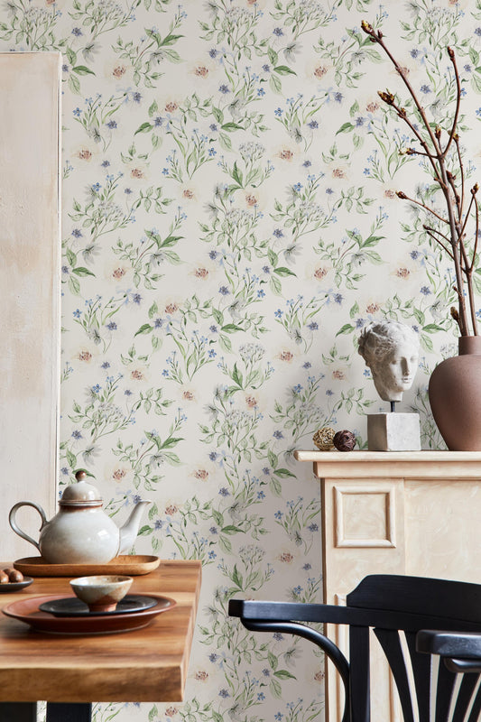 Lilly Wildflower Wallpaper / Floral Wallpaper / Botanical Wallpaper / Feature Wall