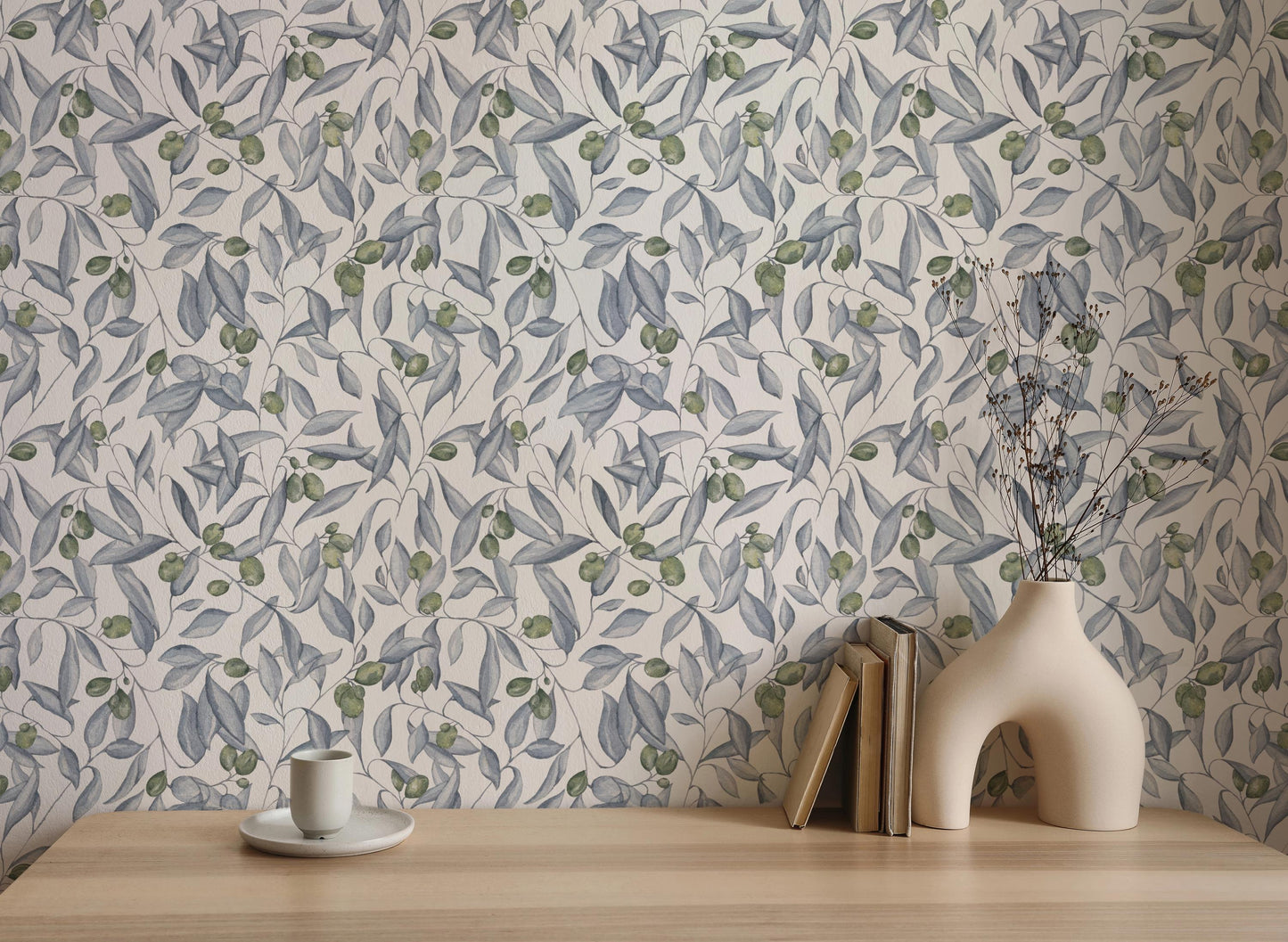 Olive Vines x Michelle Austin / Hand Painted Wallpaper / Feature Wall / Custom Wallpaper