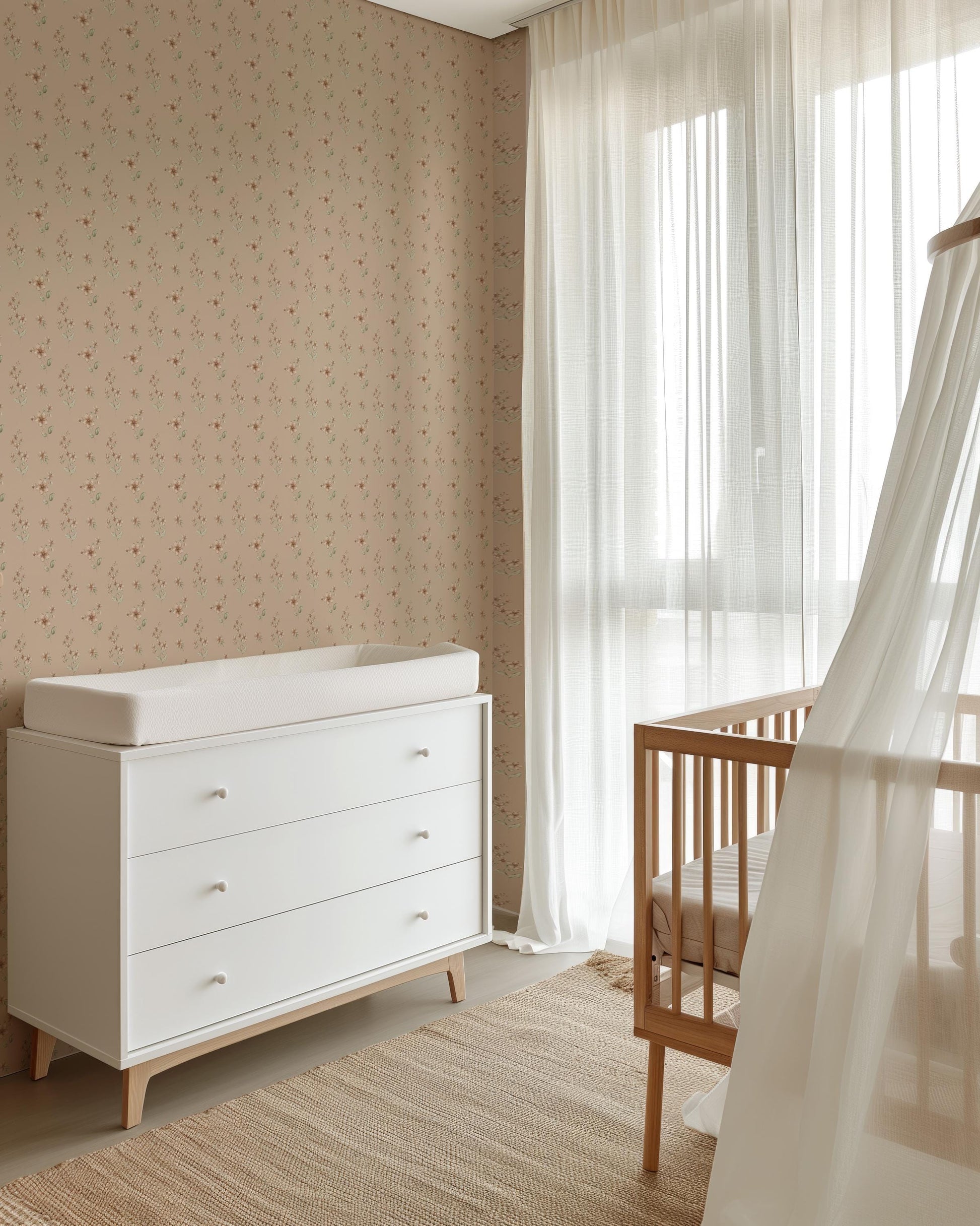 Vintage Flowers x Michelle Austin / Hand Painted Wallpaper / Feature Wall / Custom Wallpaper