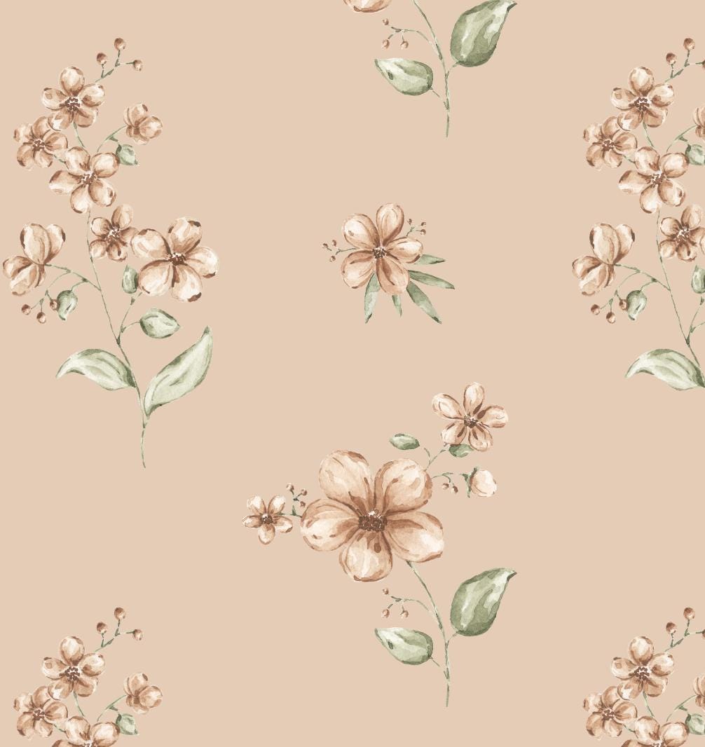 Vintage Flowers x Michelle Austin / Hand Painted Wallpaper / Feature Wall / Custom Wallpaper