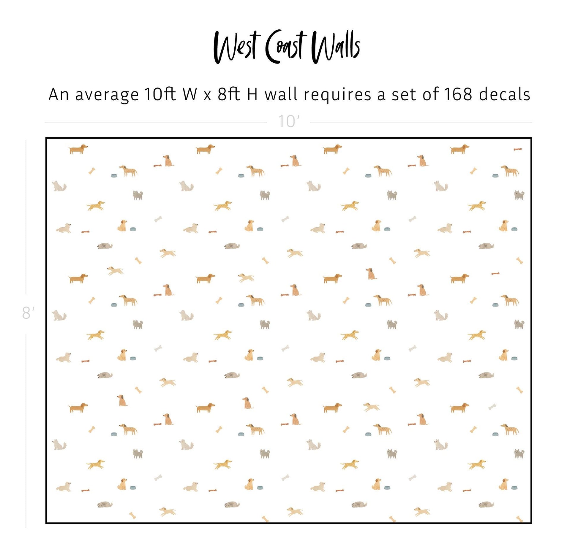 Dog Removable Wall Decals / Watercolour Animal Decals / Puppy Stickers /Watercolor Puppy Artwork / Neutral Nursery / Kids Room Wall Stickers
