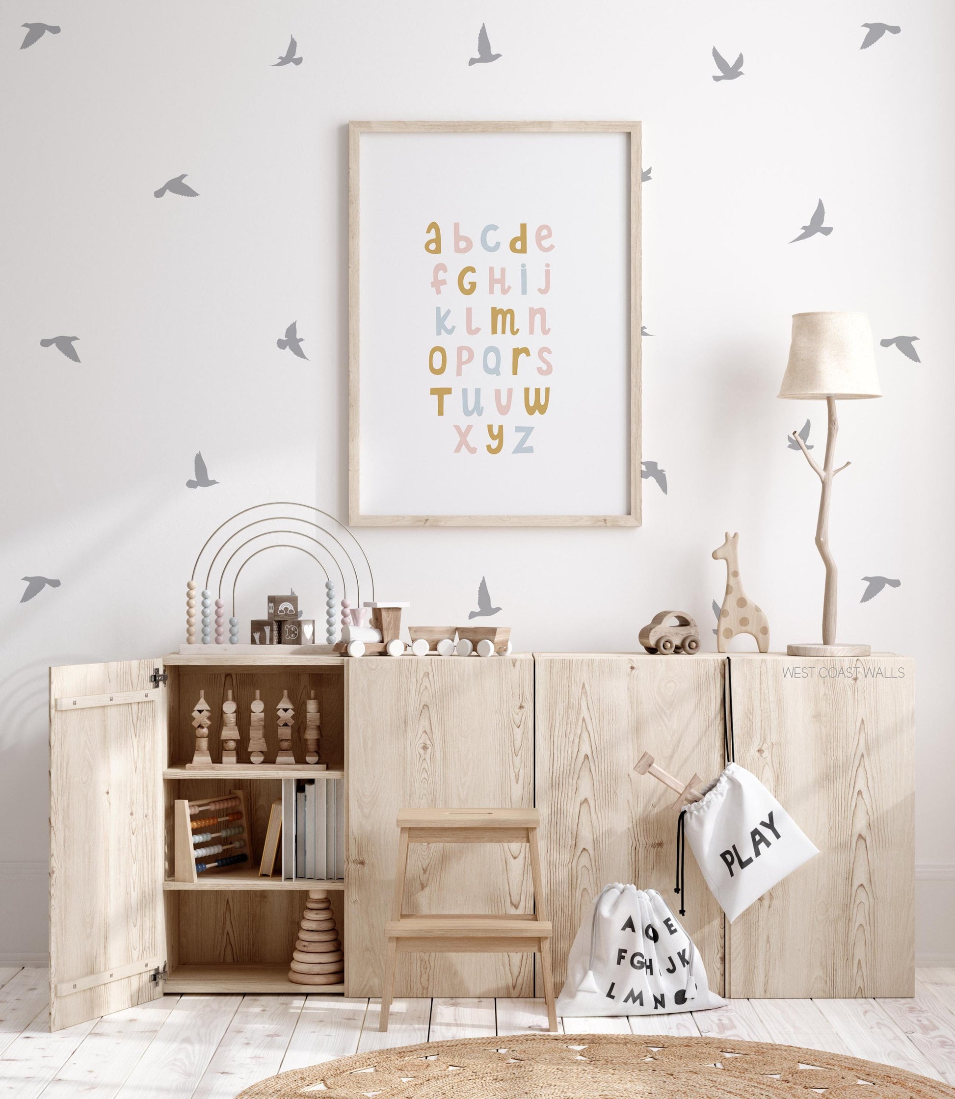 Bird Silhouette Removable Wall Decals / Removable Decals / Custom Colored Birds / Kids Decals / Animal Decals