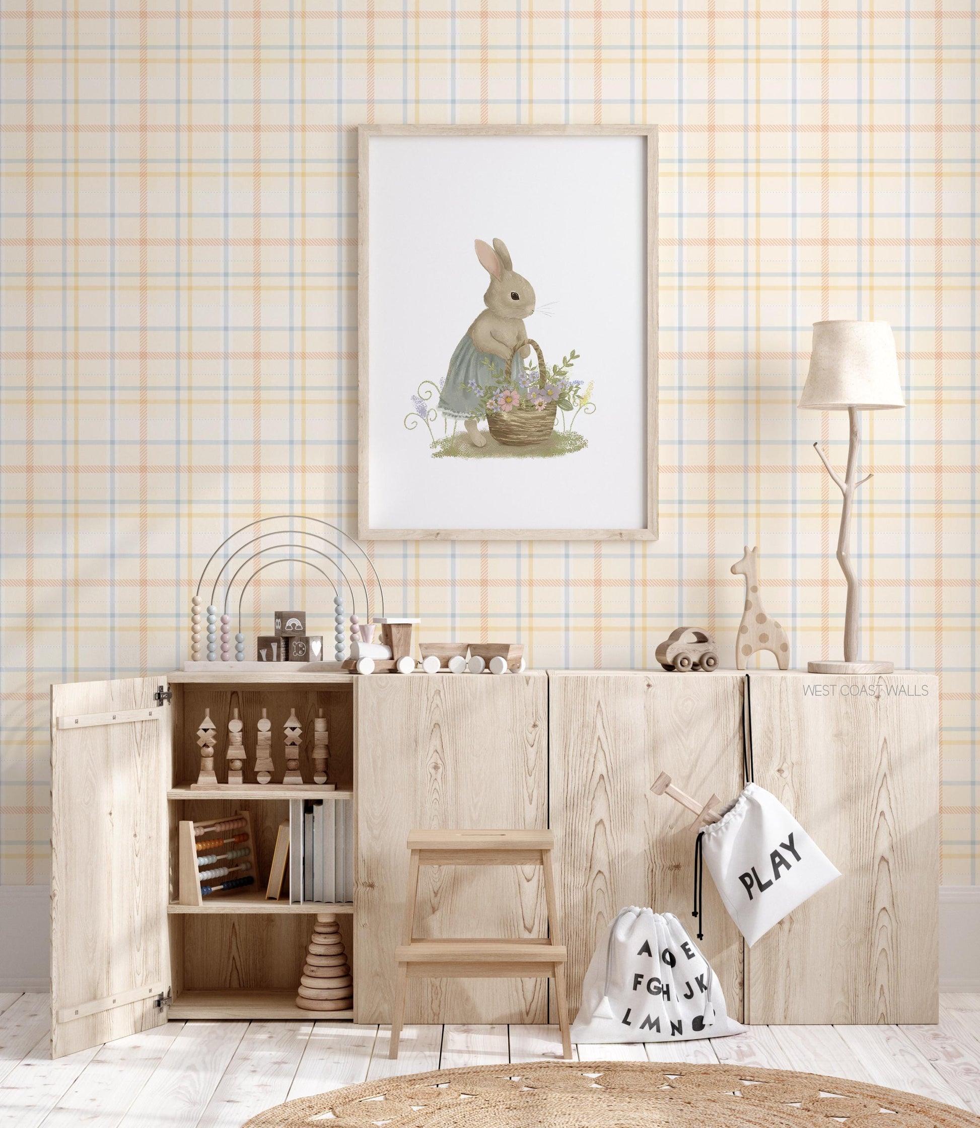 Soft Pastel Plaid Wallpaper / Plaid Wallpaper / Checkered Wallpaper / Classic Wallpaper