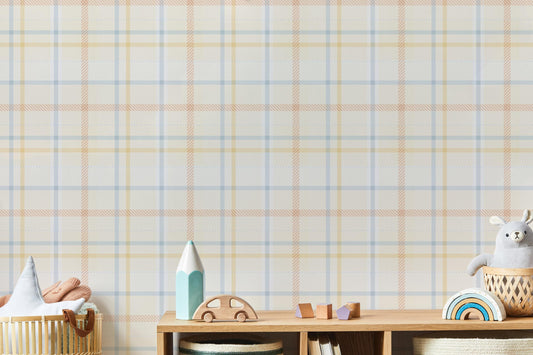 Soft Pastel Plaid Wallpaper / Plaid Wallpaper / Checkered Wallpaper / Classic Wallpaper