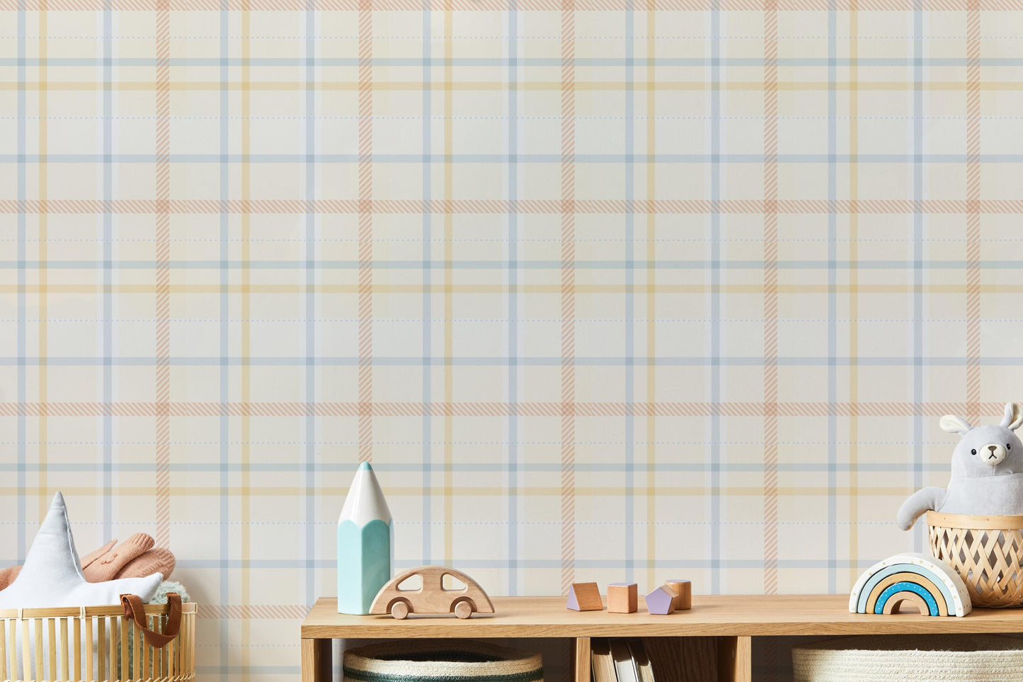 Soft Pastel Plaid Wallpaper / Plaid Wallpaper / Checkered Wallpaper / Classic Wallpaper