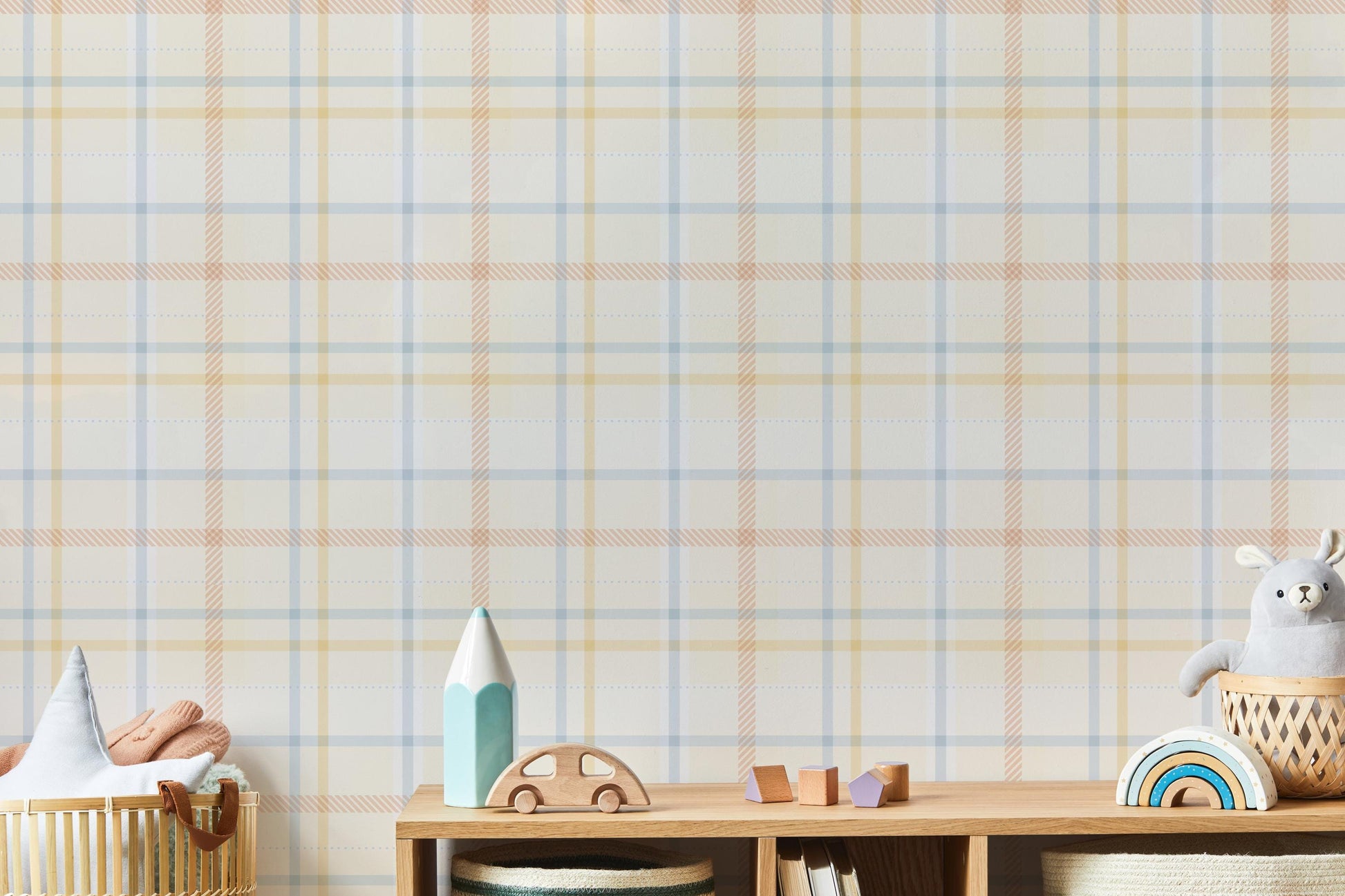 Soft Pastel Plaid Wallpaper / Plaid Wallpaper / Checkered Wallpaper / Classic Wallpaper