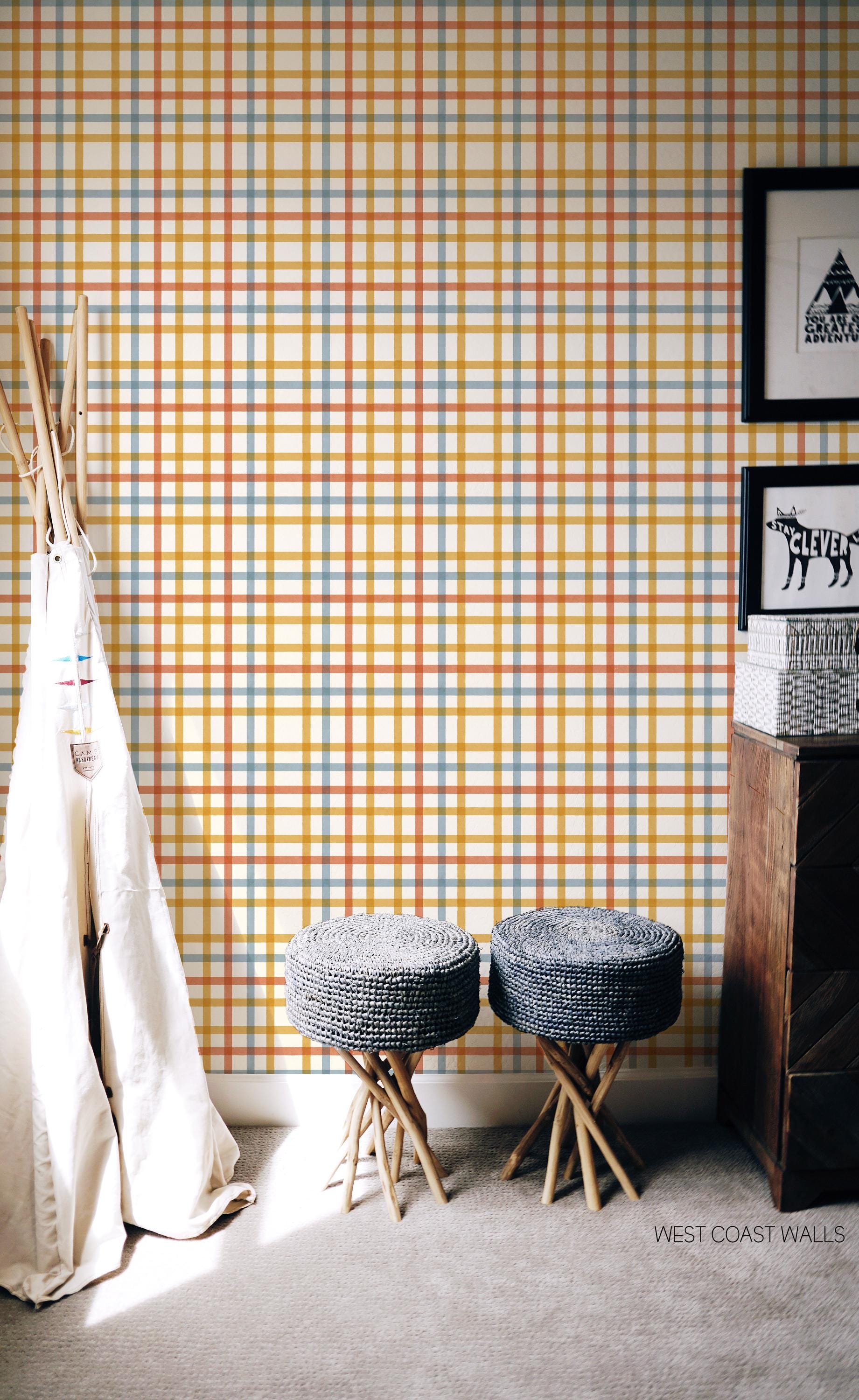Colourful Gingham Wallpaper / Plaid Wallpaper / Checkered Wallpaper / Classic Wallpaper