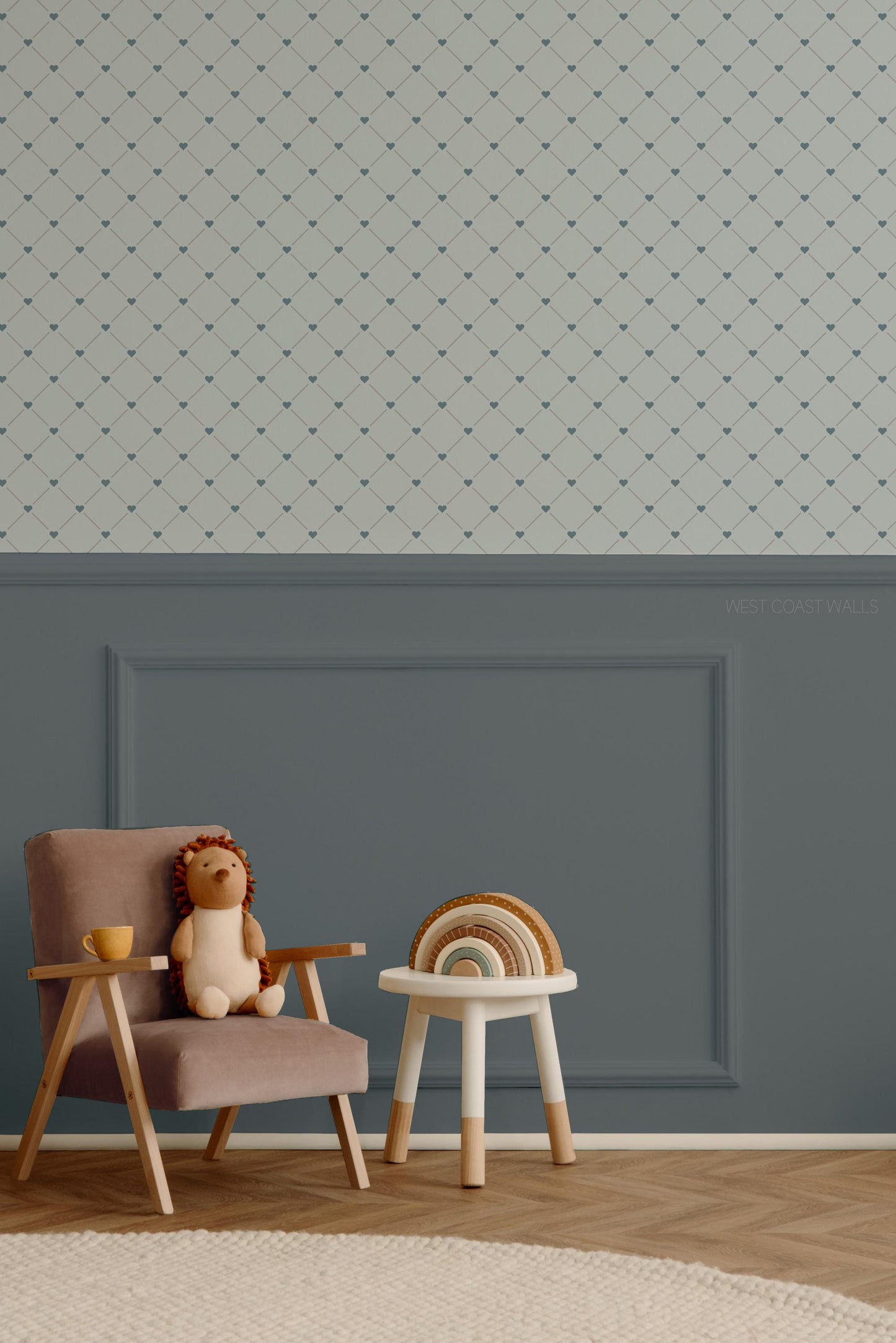 Diamond Heart Wallpaper / Dainty Wallpaper / Timeless Wallpaper / Nursery Wallpaper / Kids Wallpaper