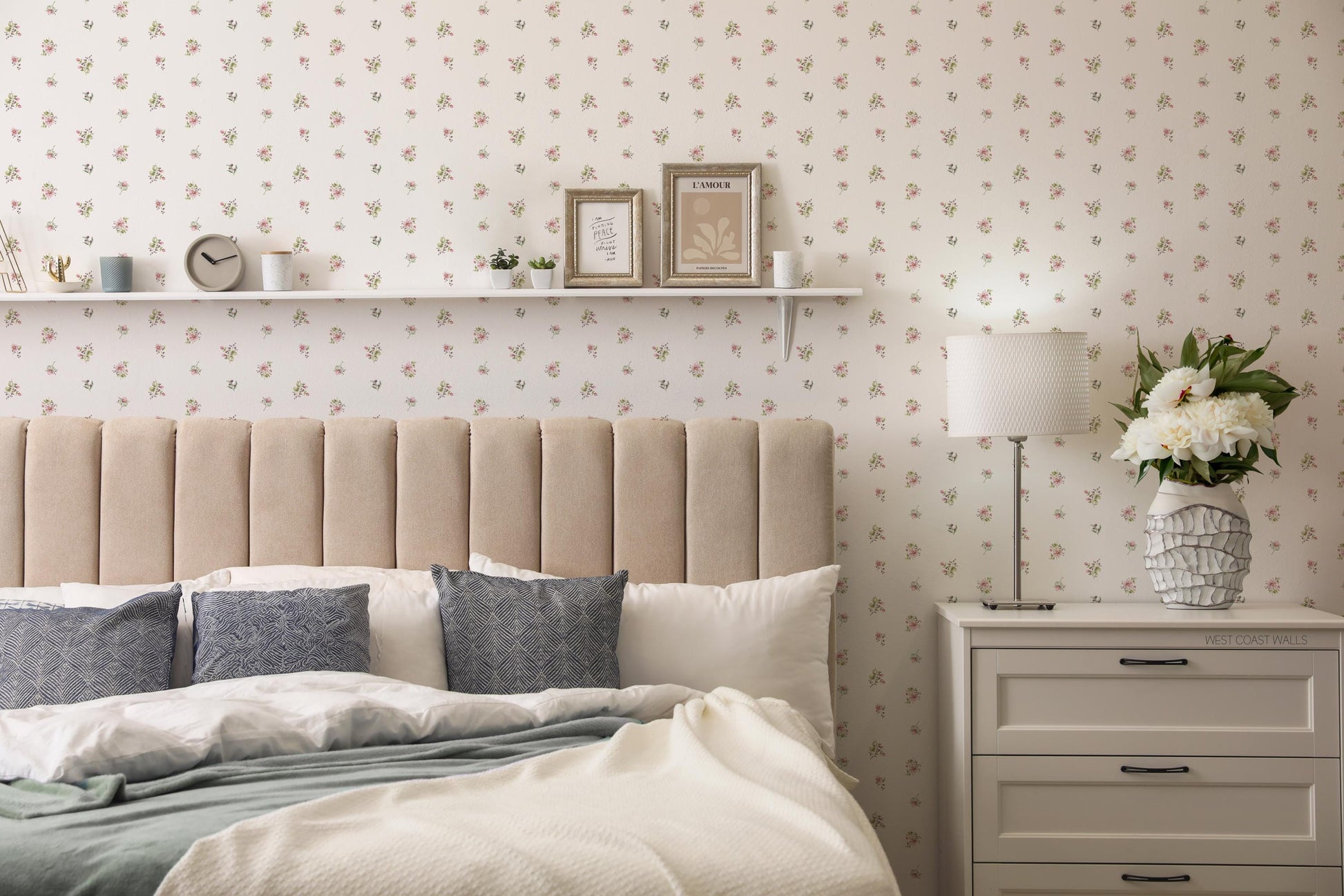 Dottie Dainty Floral x Michelle Austin / Hand Painted Wallpaper / Feature Wall / Custom Wallpaper