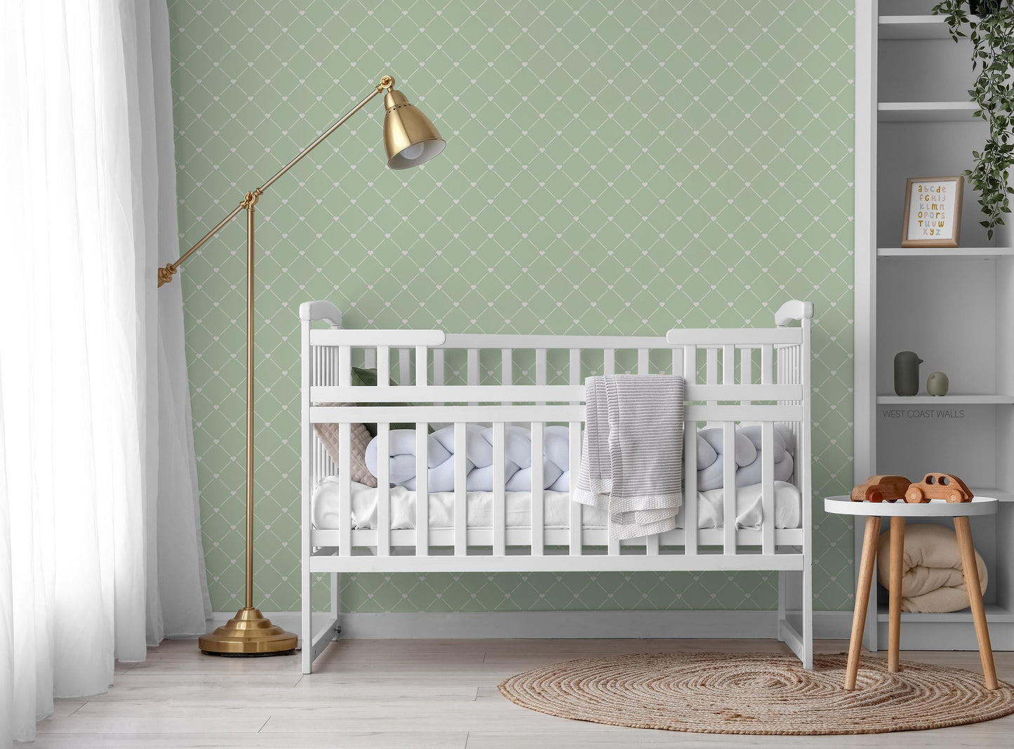Diamond Heart Wallpaper / Dainty Wallpaper / Timeless Wallpaper / Nursery Wallpaper / Kids Wallpaper