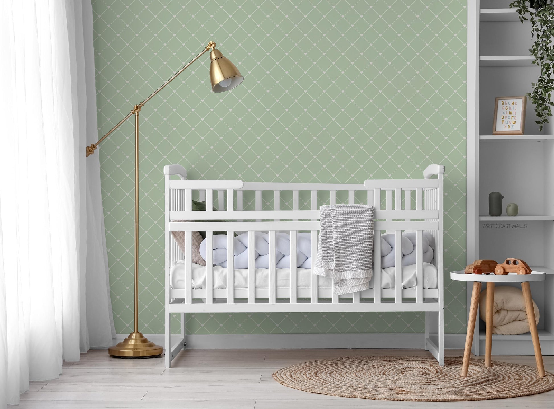 Diamond Heart Wallpaper / Dainty Wallpaper / Timeless Wallpaper / Nursery Wallpaper / Kids Wallpaper
