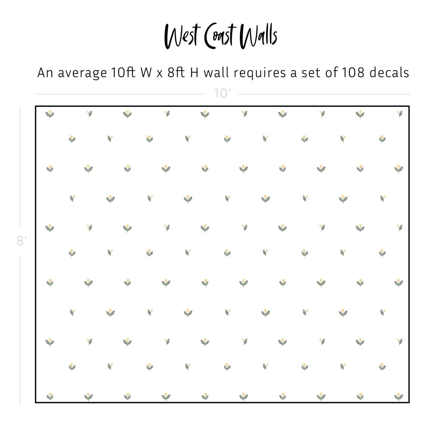 Freya Yellow Floral Bud Wall Decals / Removable Flower Wall Decals / Flower Wall Stickers / Floral Walls / Girls Nursery