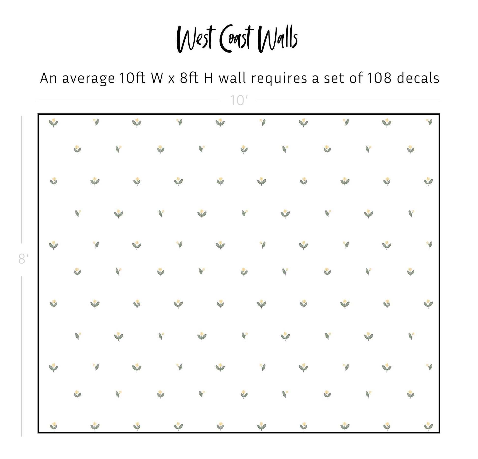 Freya Yellow Floral Bud Wall Decals / Removable Flower Wall Decals / Flower Wall Stickers / Floral Walls / Girls Nursery