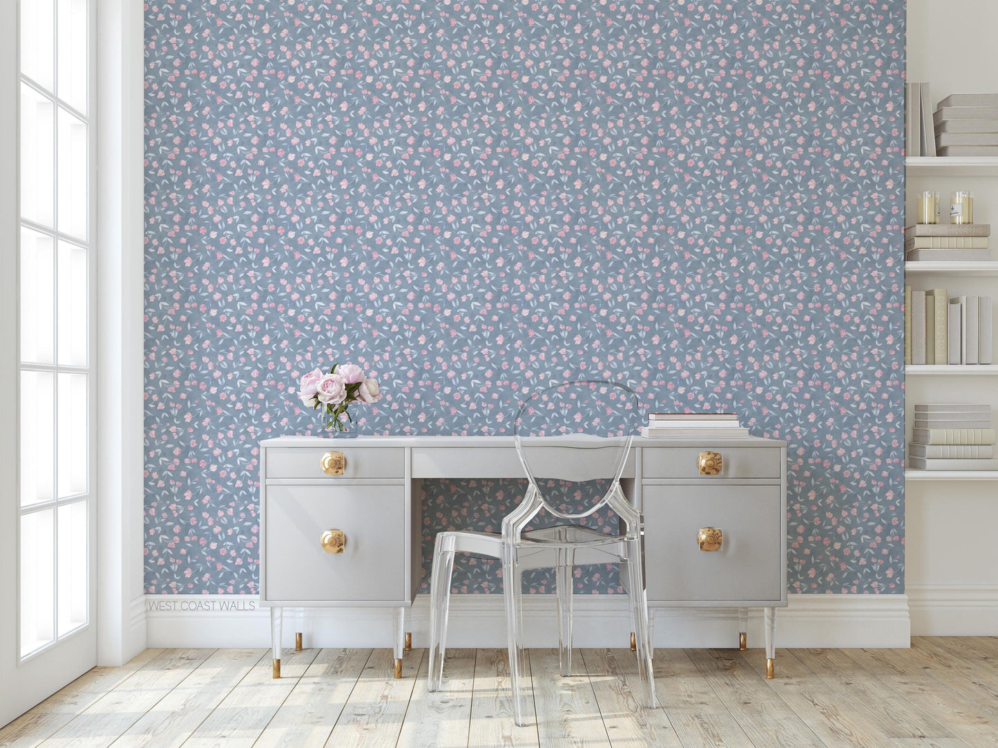 Tousled Tulips x Michelle Austin / Hand Painted Wallpaper / Feature Wall / Custom Wallpaper