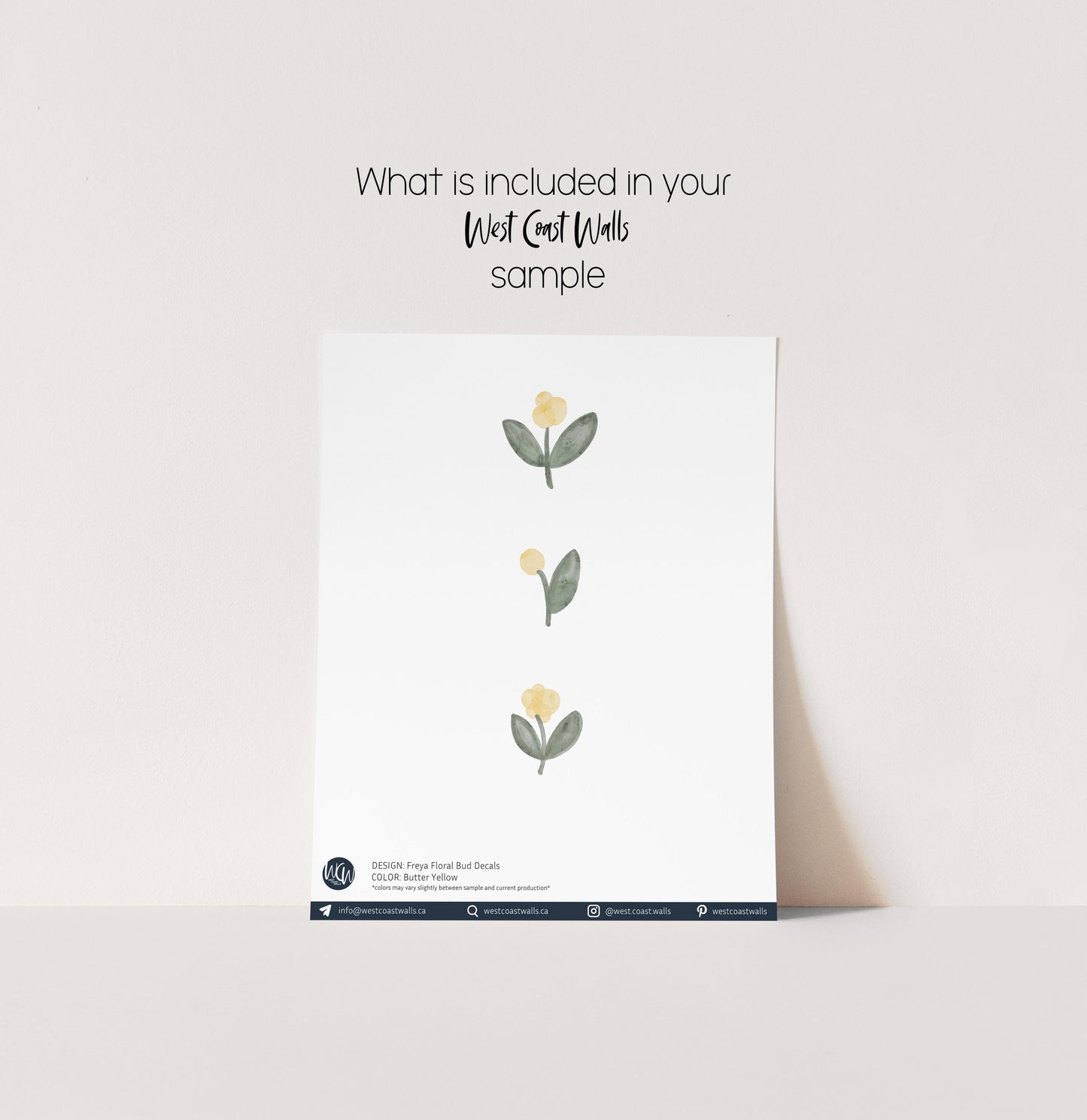 Freya Yellow Floral Bud Wall Decals / Removable Flower Wall Decals / Flower Wall Stickers / Floral Walls / Girls Nursery