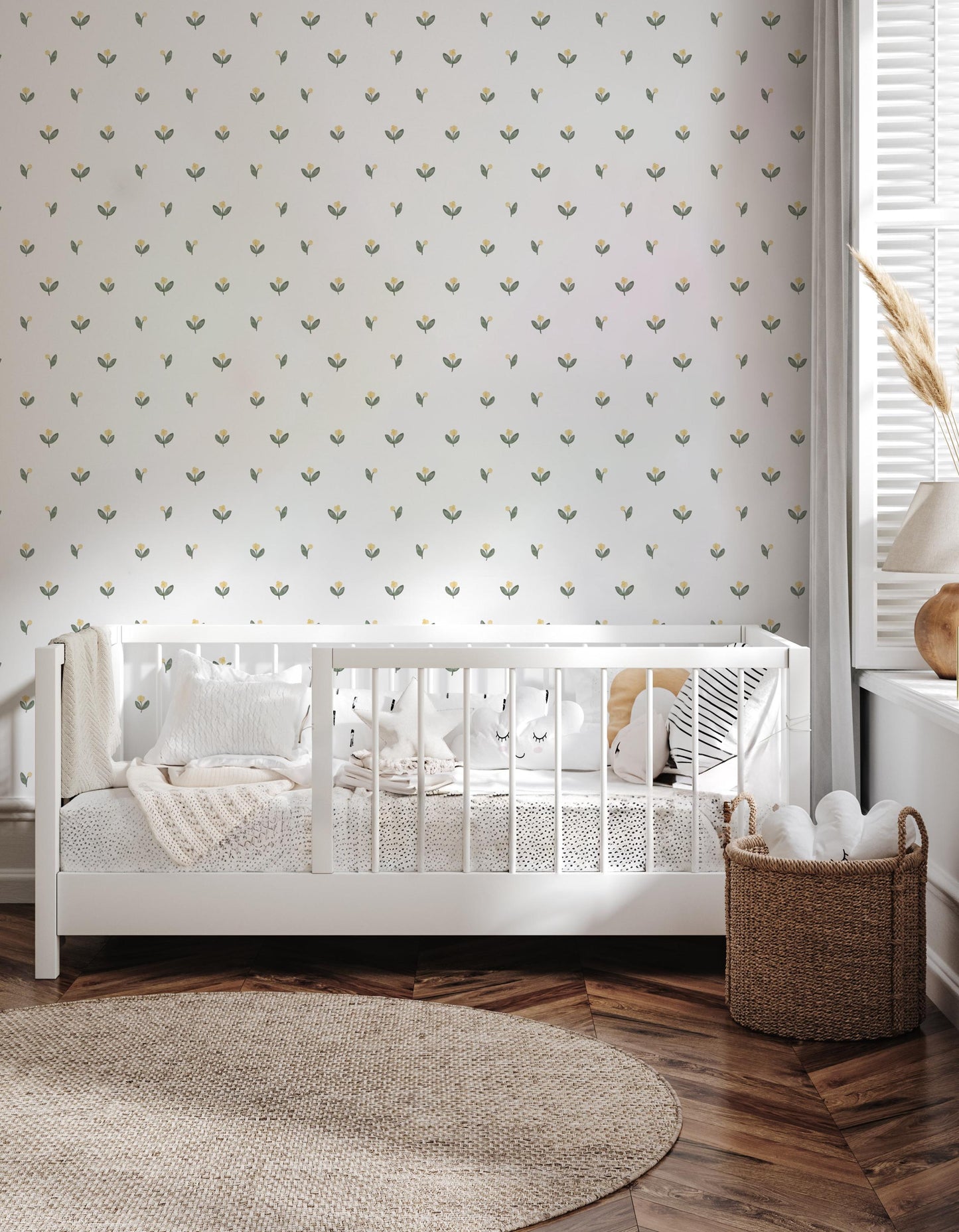 Freya Yellow Floral Bud Wall Decals / Removable Flower Wall Decals / Flower Wall Stickers / Floral Walls / Girls Nursery