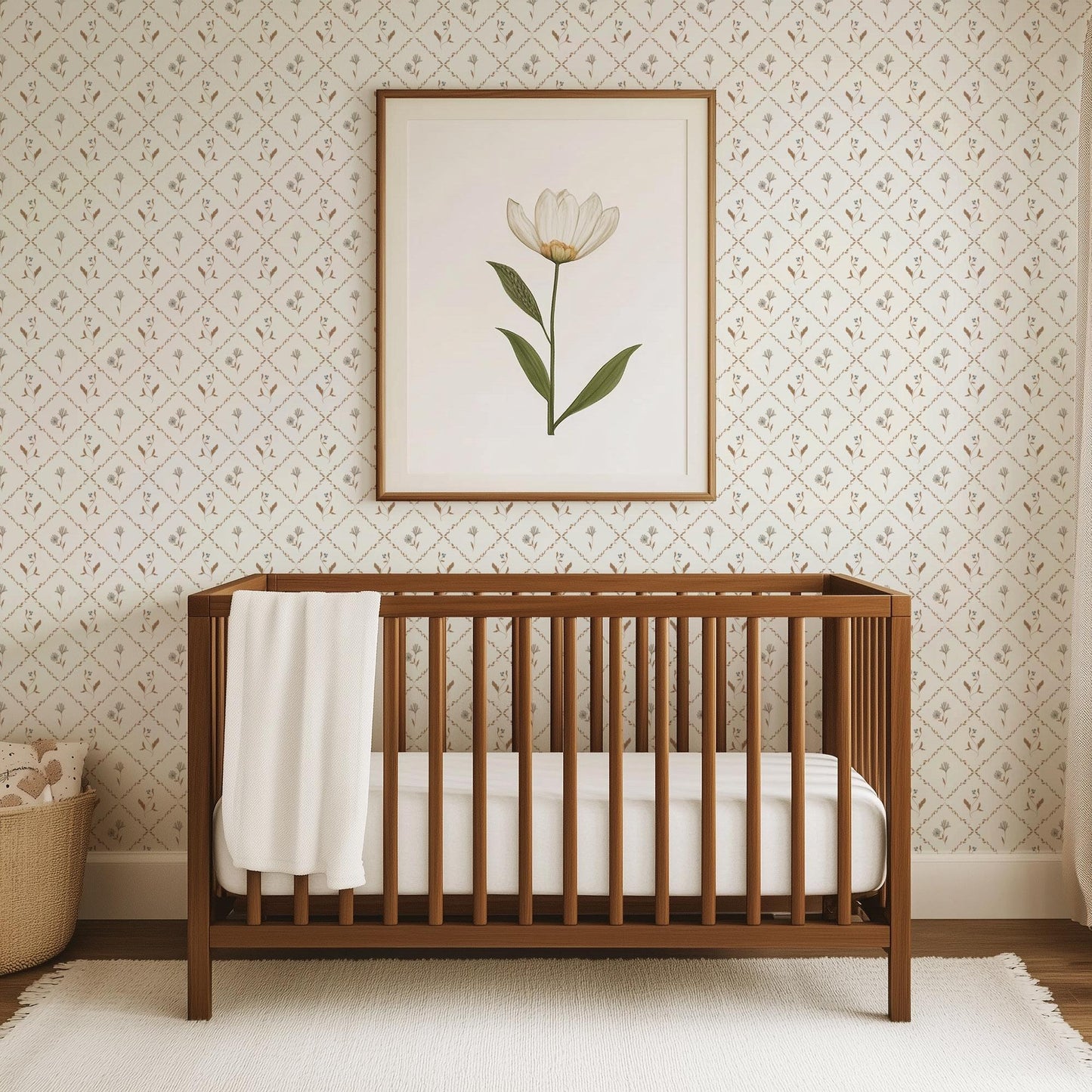 Wildflower Diamond x Lisee Ree Designs / Classic Wallpaper / Botanical Wallpaper / Hand Drawn Wallpaper / Geometric Wallpaper