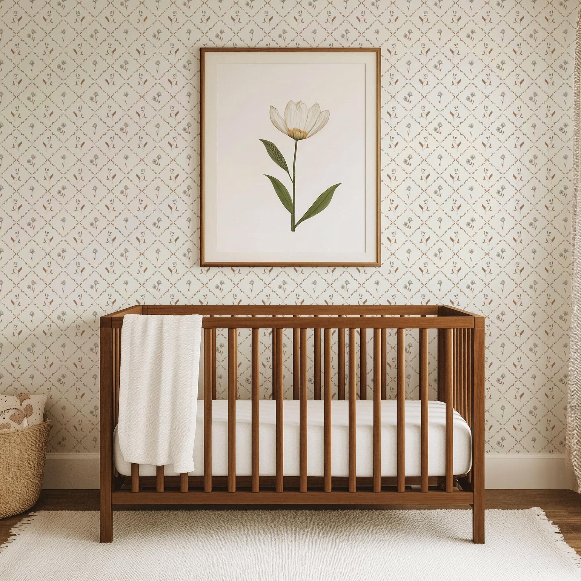 Wildflower Diamond x Lisee Ree Designs / Classic Wallpaper / Botanical Wallpaper / Hand Drawn Wallpaper / Geometric Wallpaper