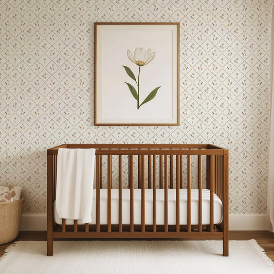 Wildflower Diamond x Lisee Ree Designs / Classic Wallpaper / Botanical Wallpaper / Hand Drawn Wallpaper / Geometric Wallpaper