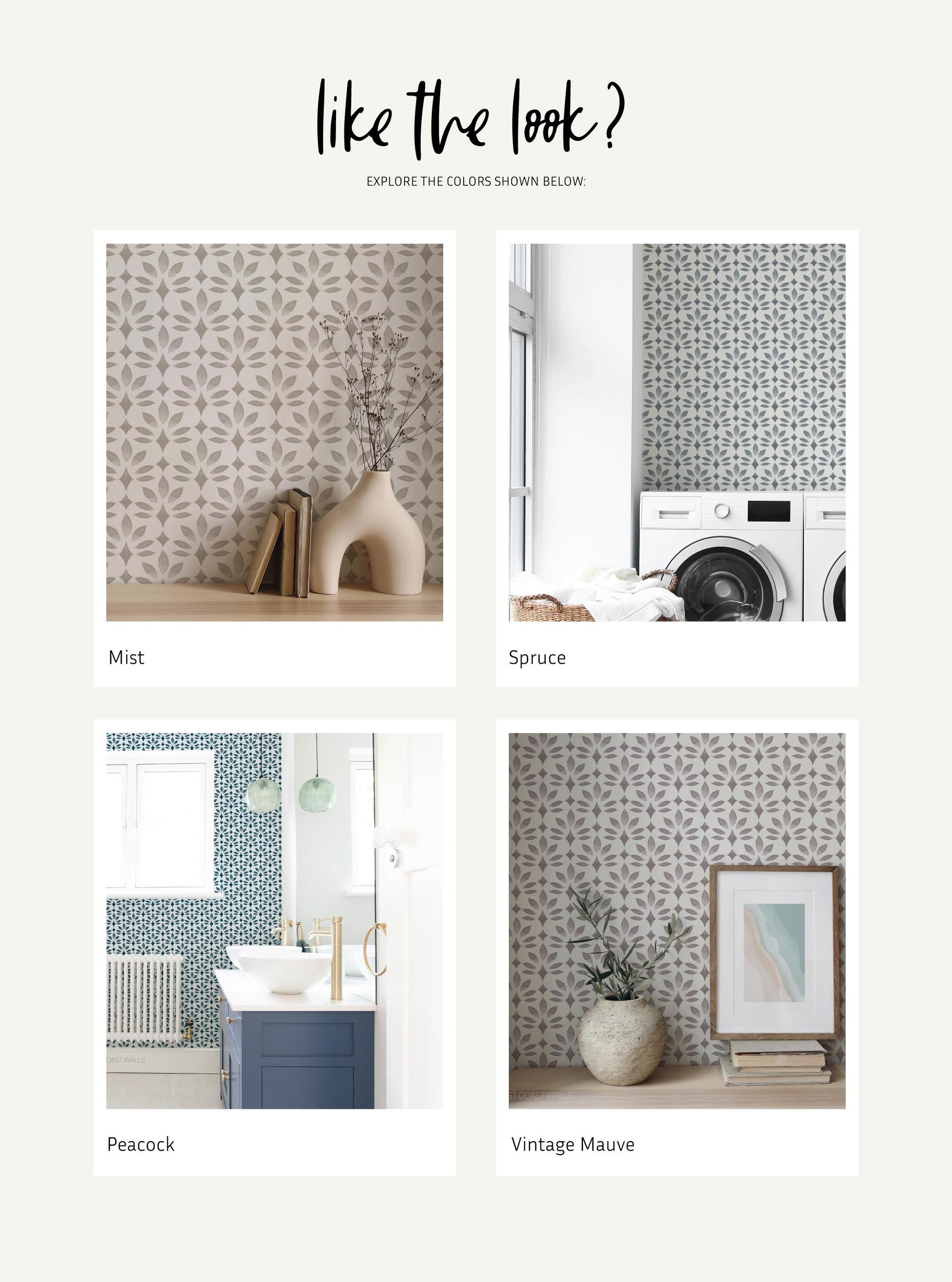 Sea Spray x Lisee Ree Designs / Classic Wallpaper / Geometric Wallpaper / Hand Drawn Wallpaper