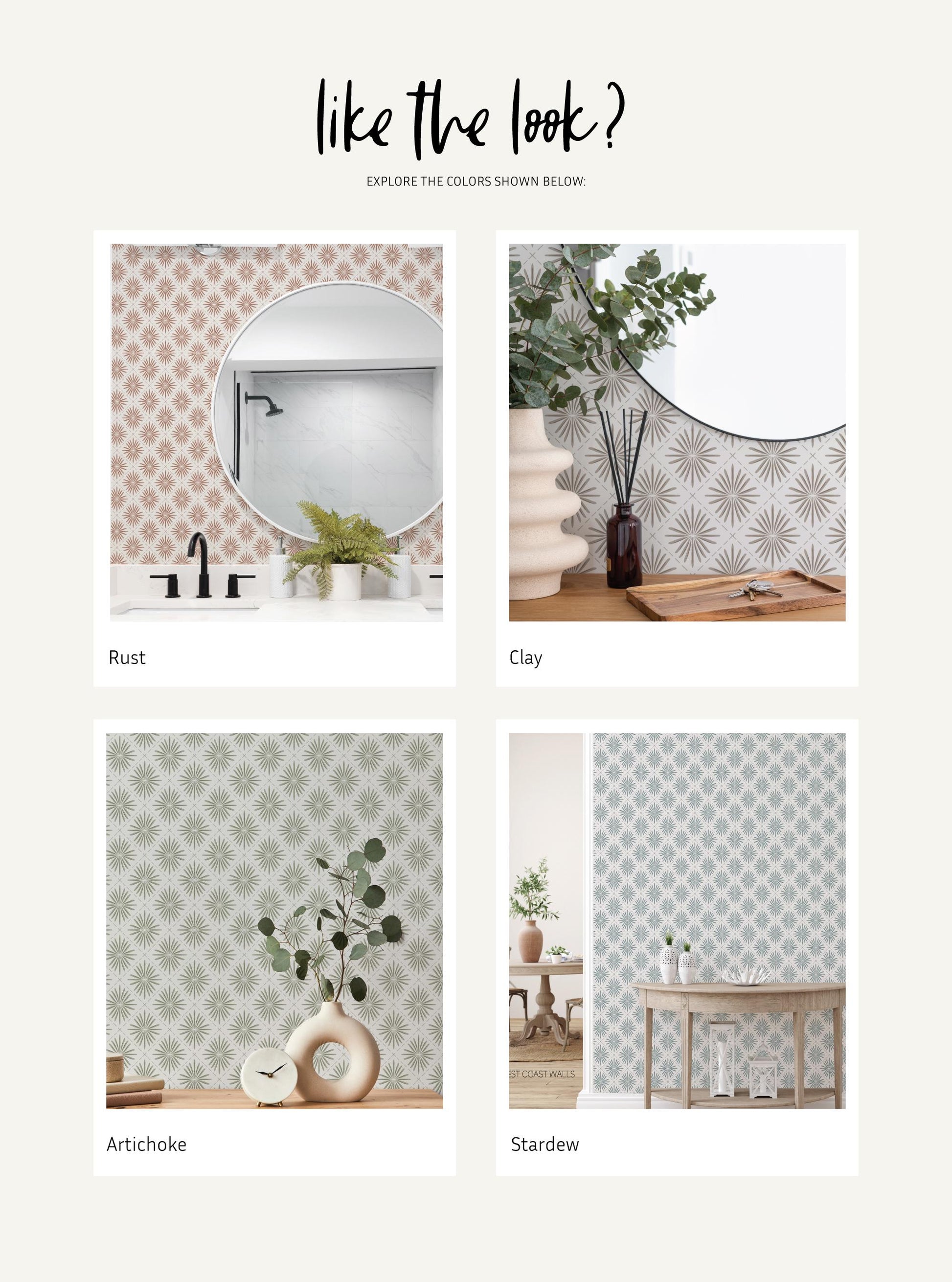 Soothing Starburst x Lisee Ree Designs / Classic Wallpaper / Botanical Wallpaper / Hand Drawn Wallpaper / Geometric Wallpaper