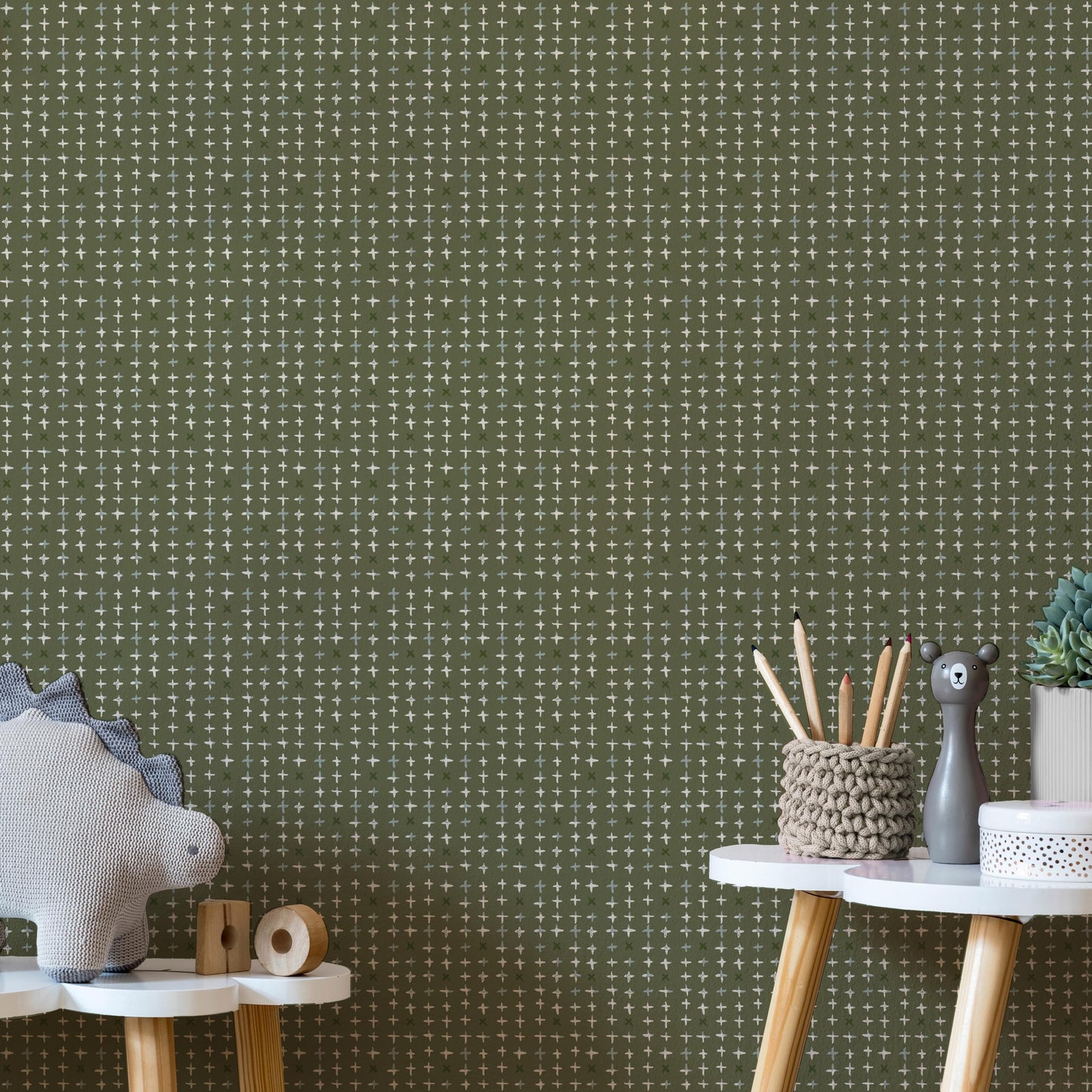 Additionally x Lisee Ree Designs / Classic Wallpaper / Crosses Wallpaper / Hand Drawn Wallpaper / Geometric Wallpaper