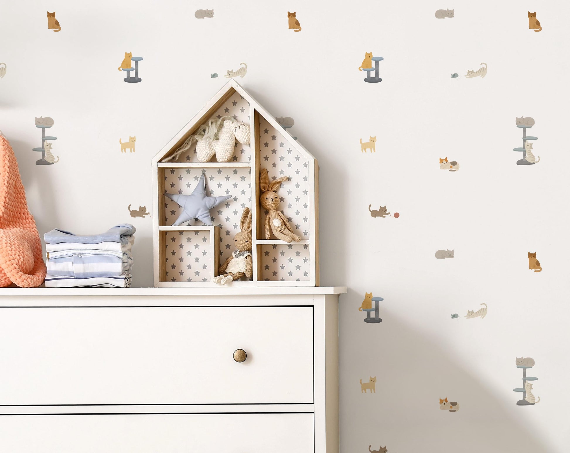 Callie Cat Removable Wall Decals / Watercolour Animal Decals / Cat Wall Stickers / Kids Room Decor / Cat Theme