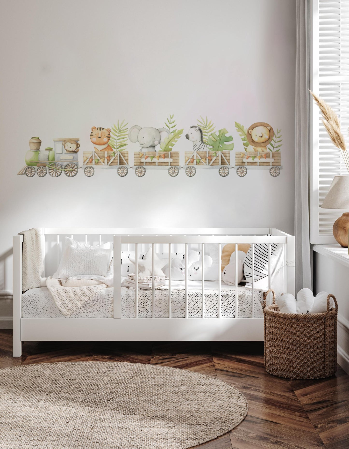 Safari Train Removable Wall Decal / Safari Wall Decor / Nursery Wall Art / Safari Animals / Jungle Animals