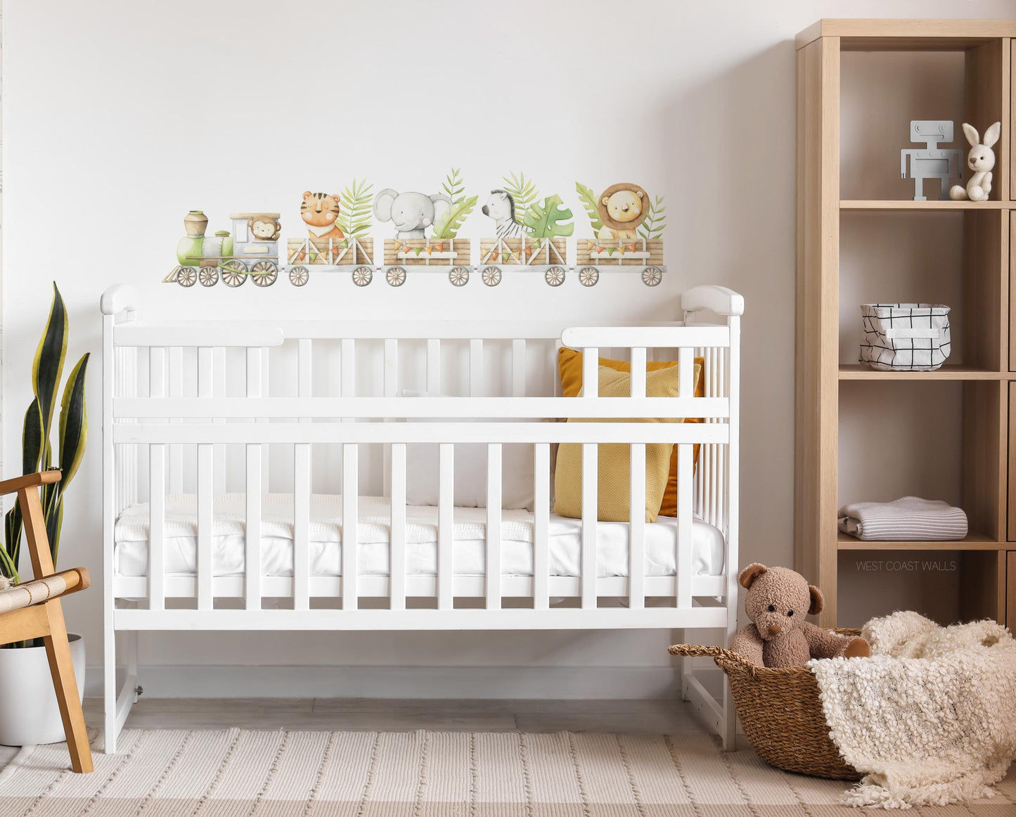 Safari Train Removable Wall Decal / Safari Wall Decor / Nursery Wall Art / Safari Animals / Jungle Animals