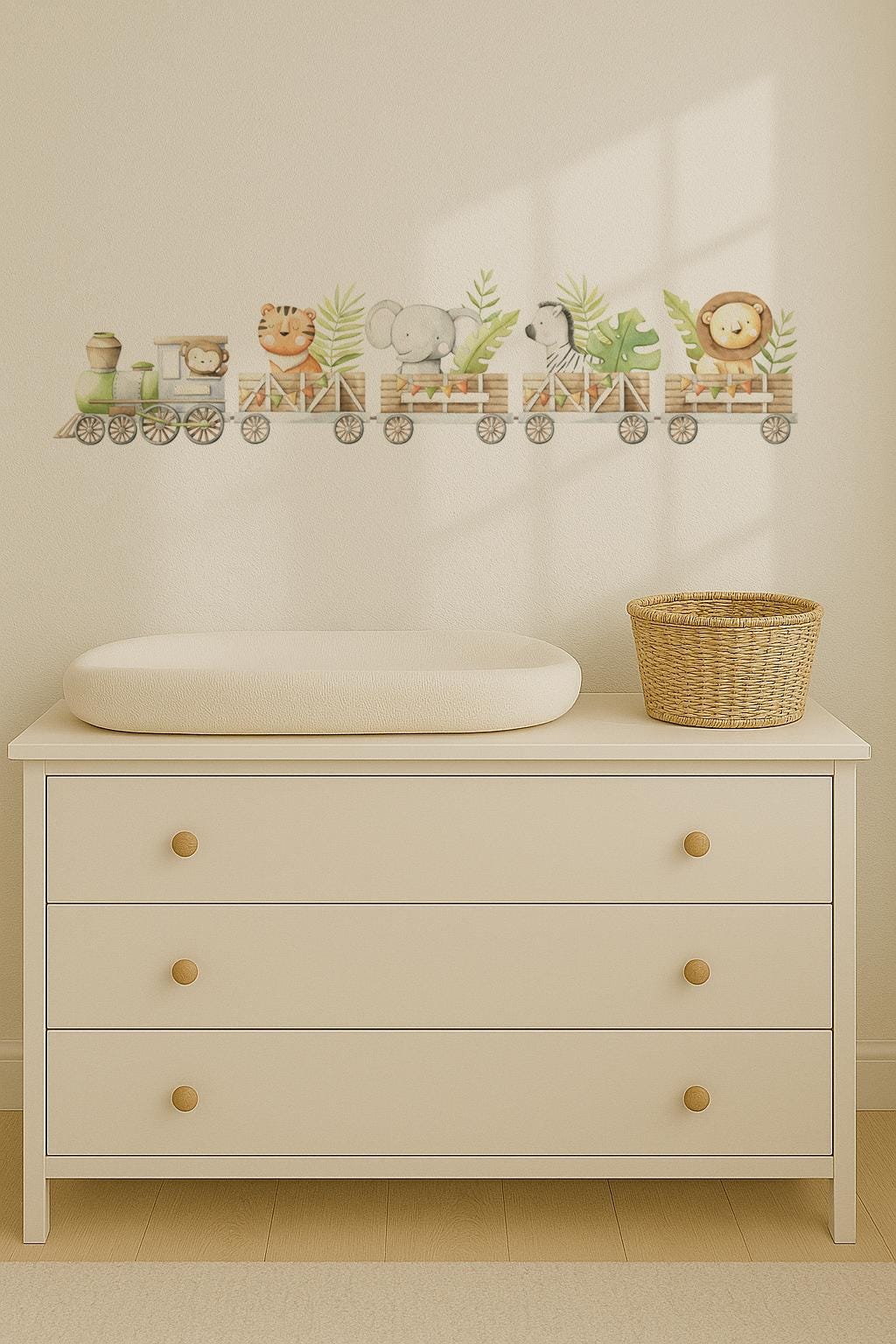 Safari Train Removable Wall Decal / Safari Wall Decor / Nursery Wall Art / Safari Animals / Jungle Animals