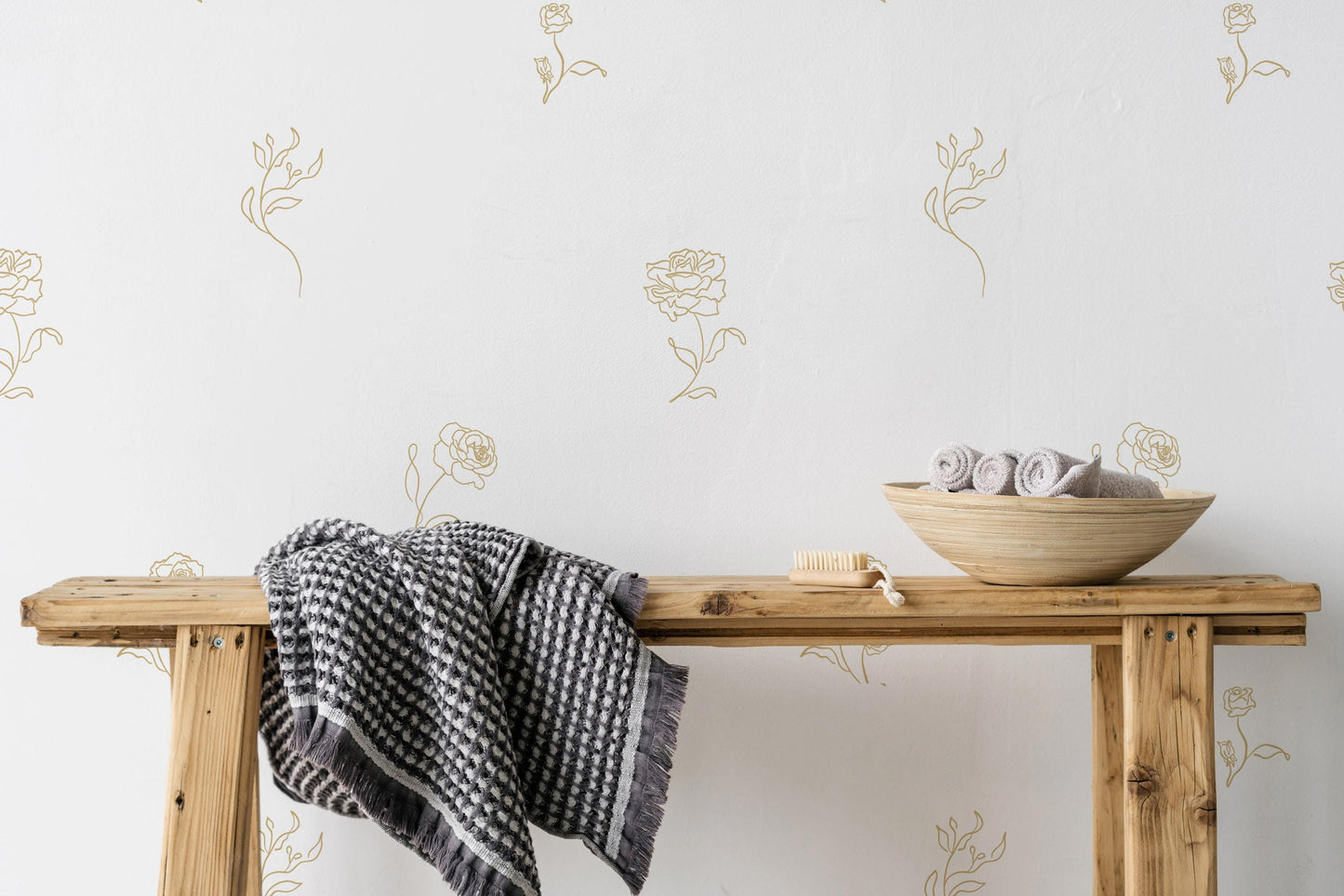 Ruby Rose Wall Decals / Botanical Wall Decor / Minimal Roses / Removable Decals