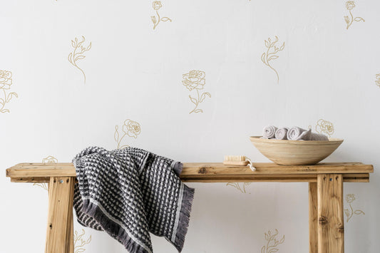 Ruby Rose Wall Decals / Botanical Wall Decor / Minimal Roses / Removable Decals