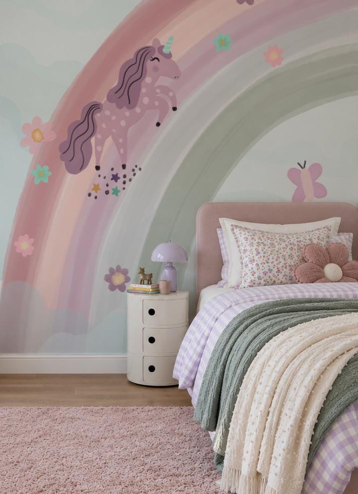 Unicorn and Rainbow Mural