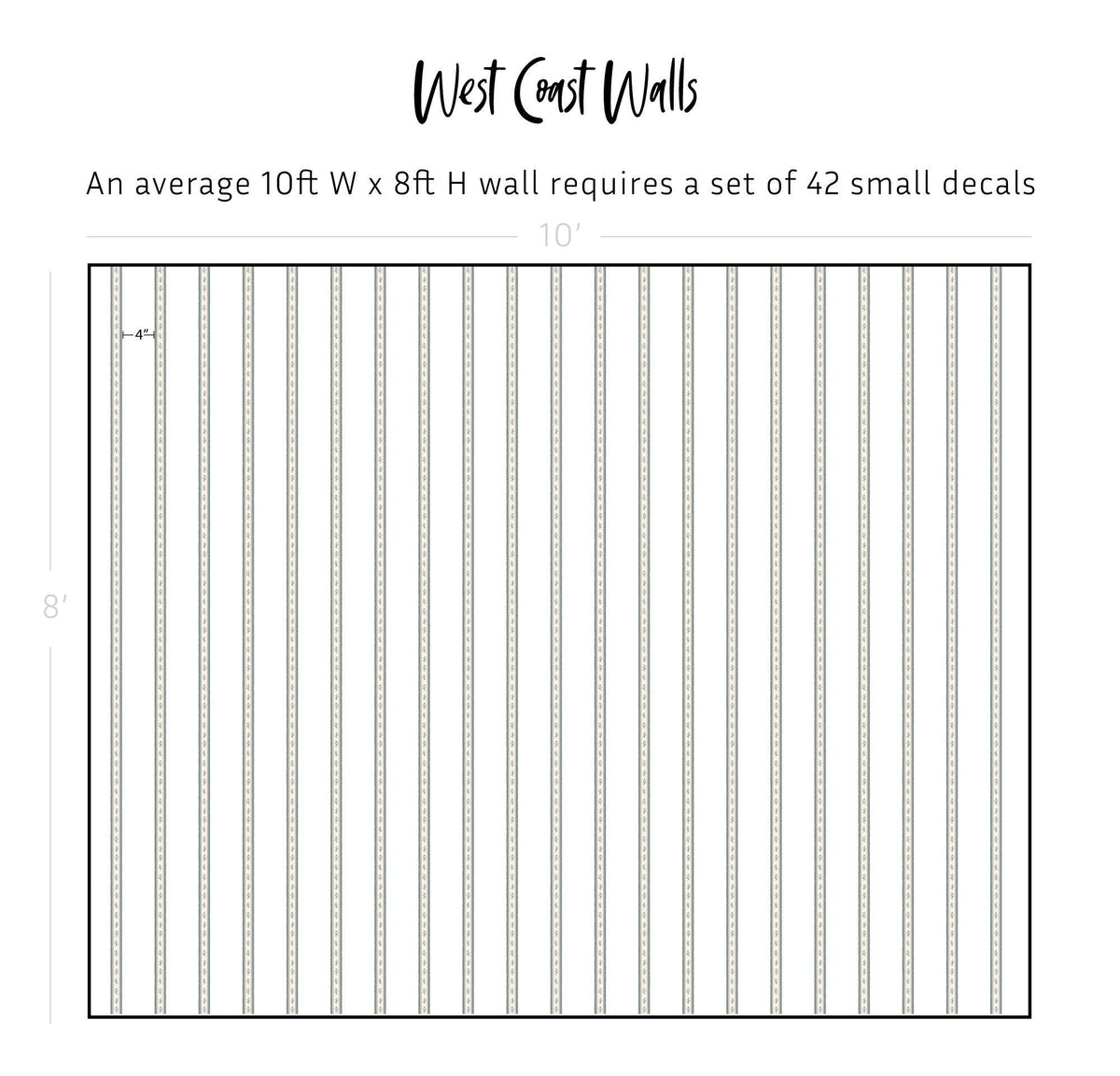 Floral Scallop Stripe Removable Wall Decals