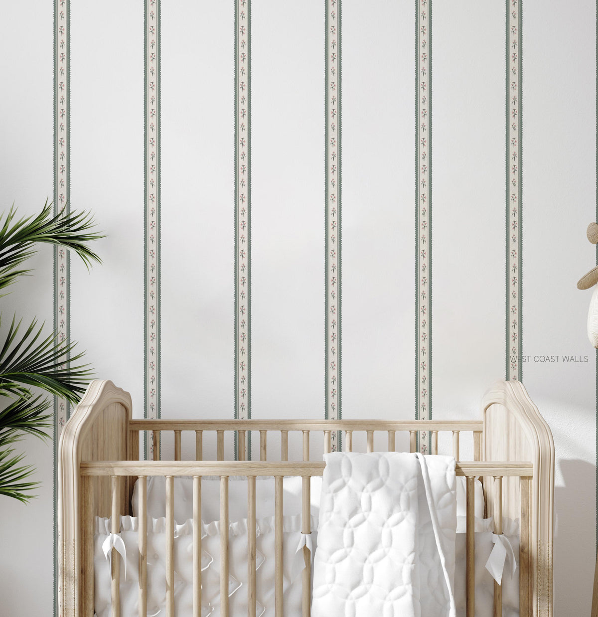 Floral Scallop Stripe Removable Wall Decals
