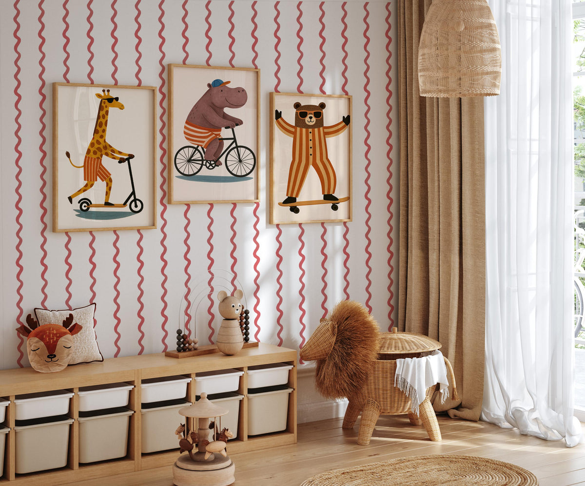Wavey Stripes Removable Wall Decals