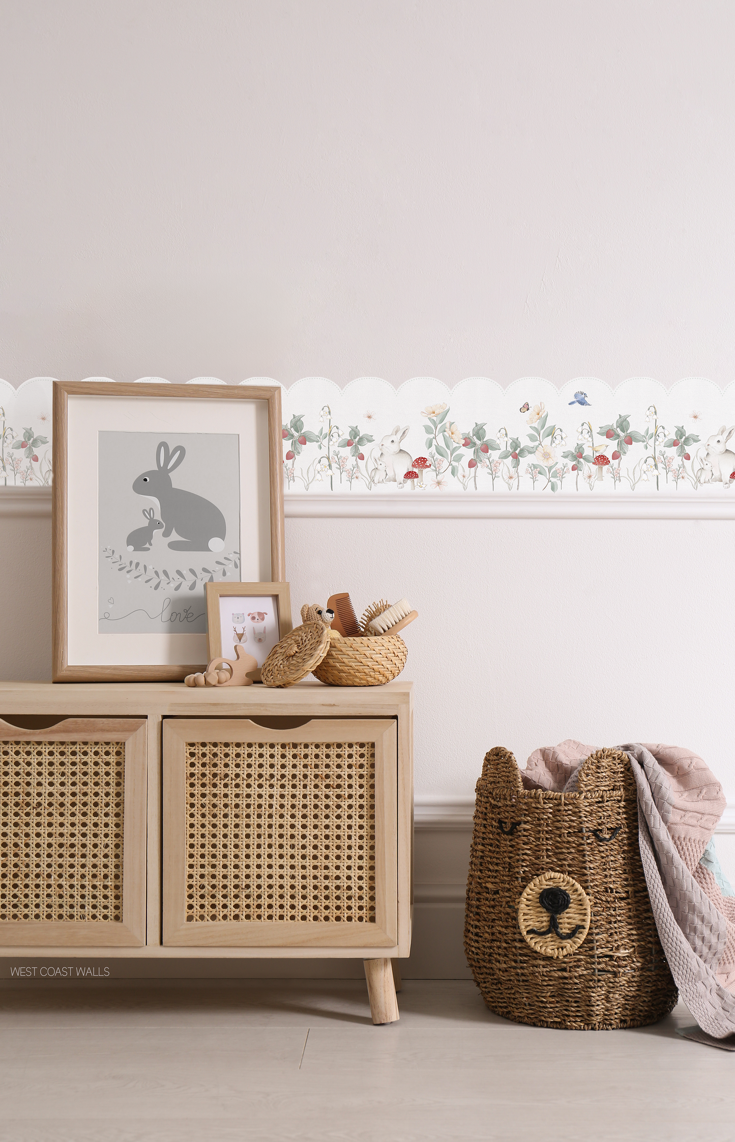 Bunnies and Berries Wallpaper Border