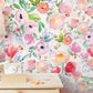 Bright and Cheery Painted Floral Wallpaper