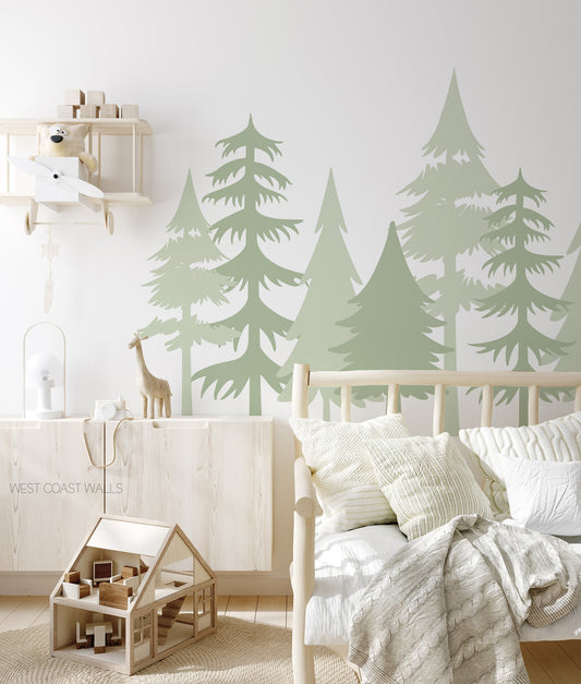 Woodland Pines Silhouette Decal set