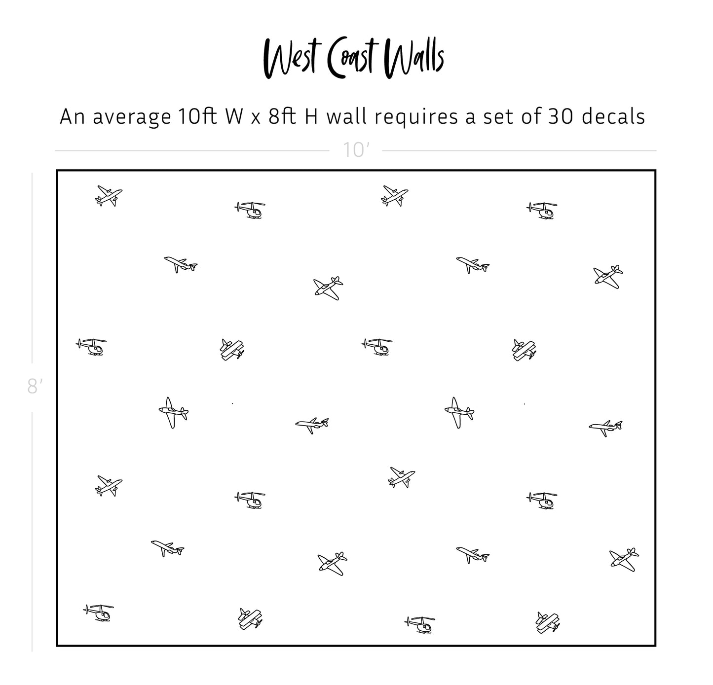 Minimalist Airplane Decals