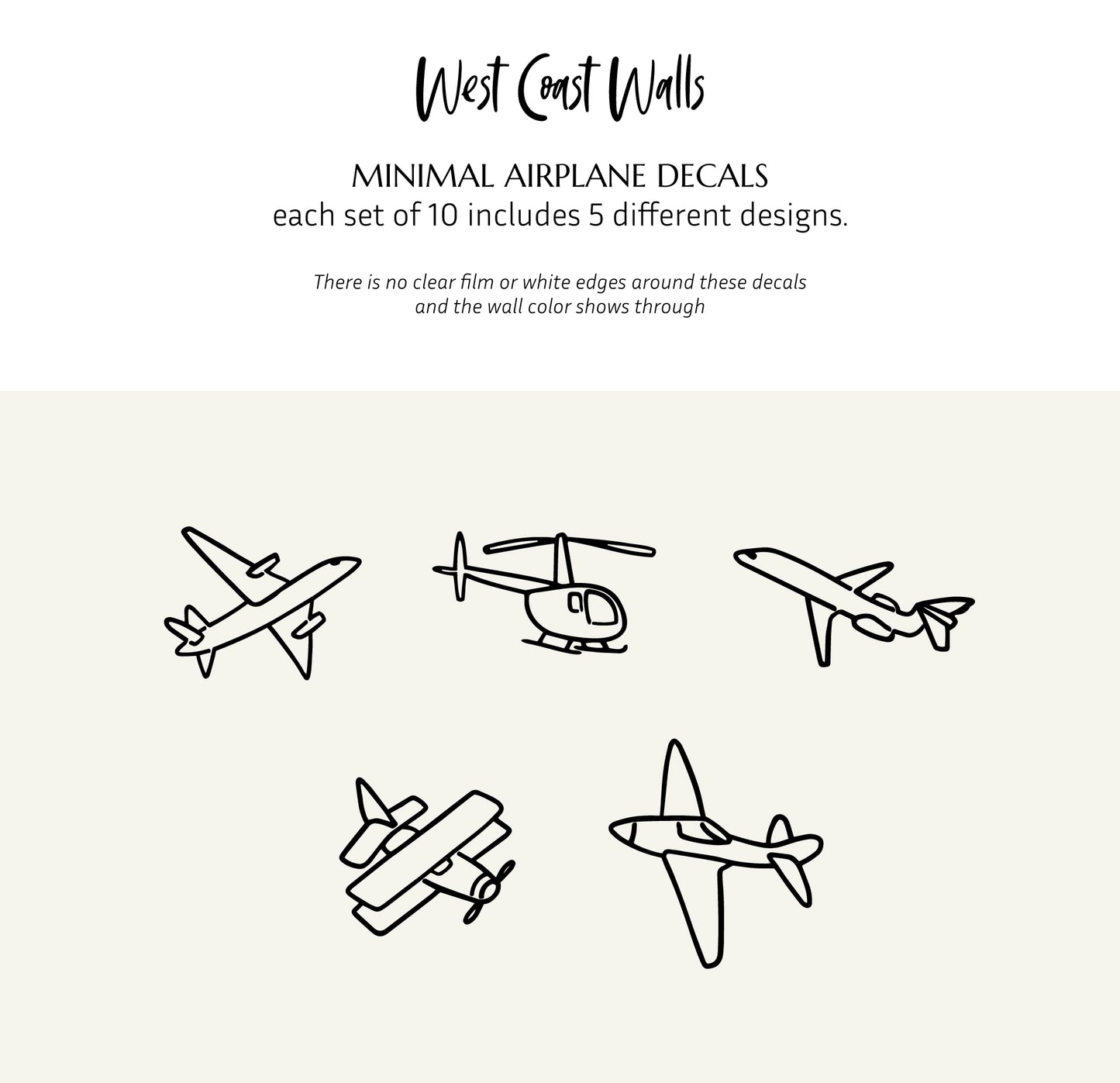 Minimalist Airplane Decals