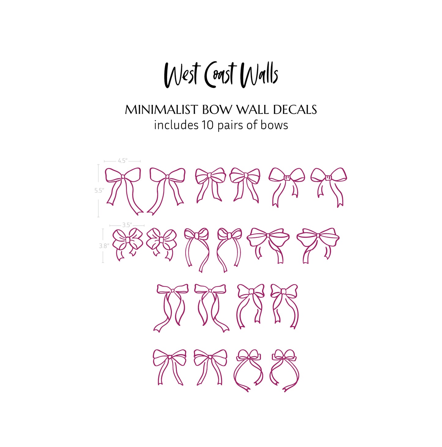 Minimalist Bow Decals
