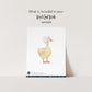 A printed sample decal sheet featuring a watercolor illustration of a yellow duck with a white patterned bonnet, shown against a light beige background with text above reading 'What is included in your West Coast Walls sample'.