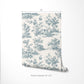 Blue Countryside Toile Wallpaper