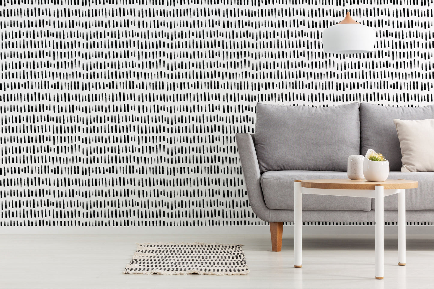 Geometric Black Brush Strokes Wallpaper