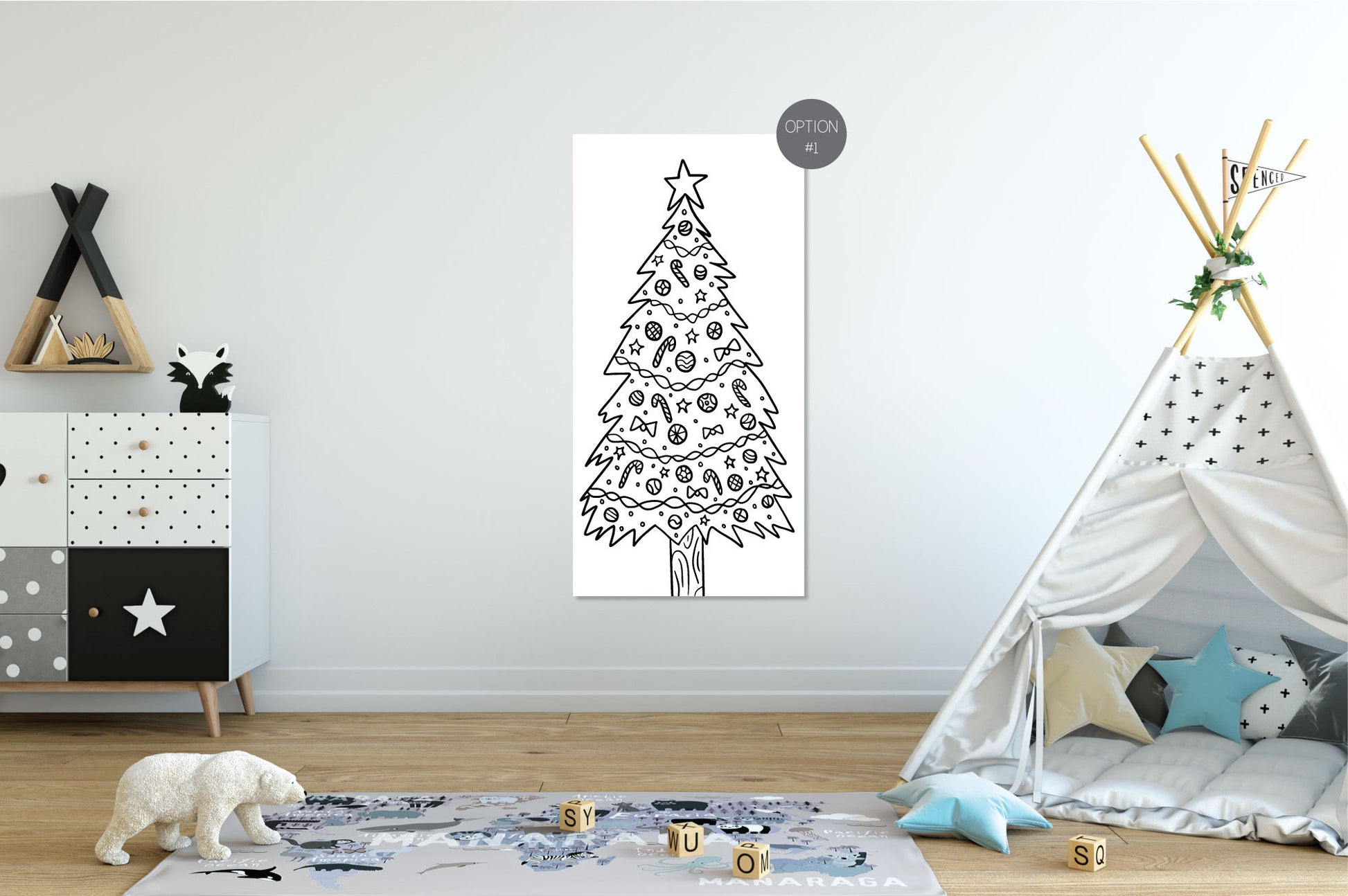 Christmas Tree Coloring Sheet