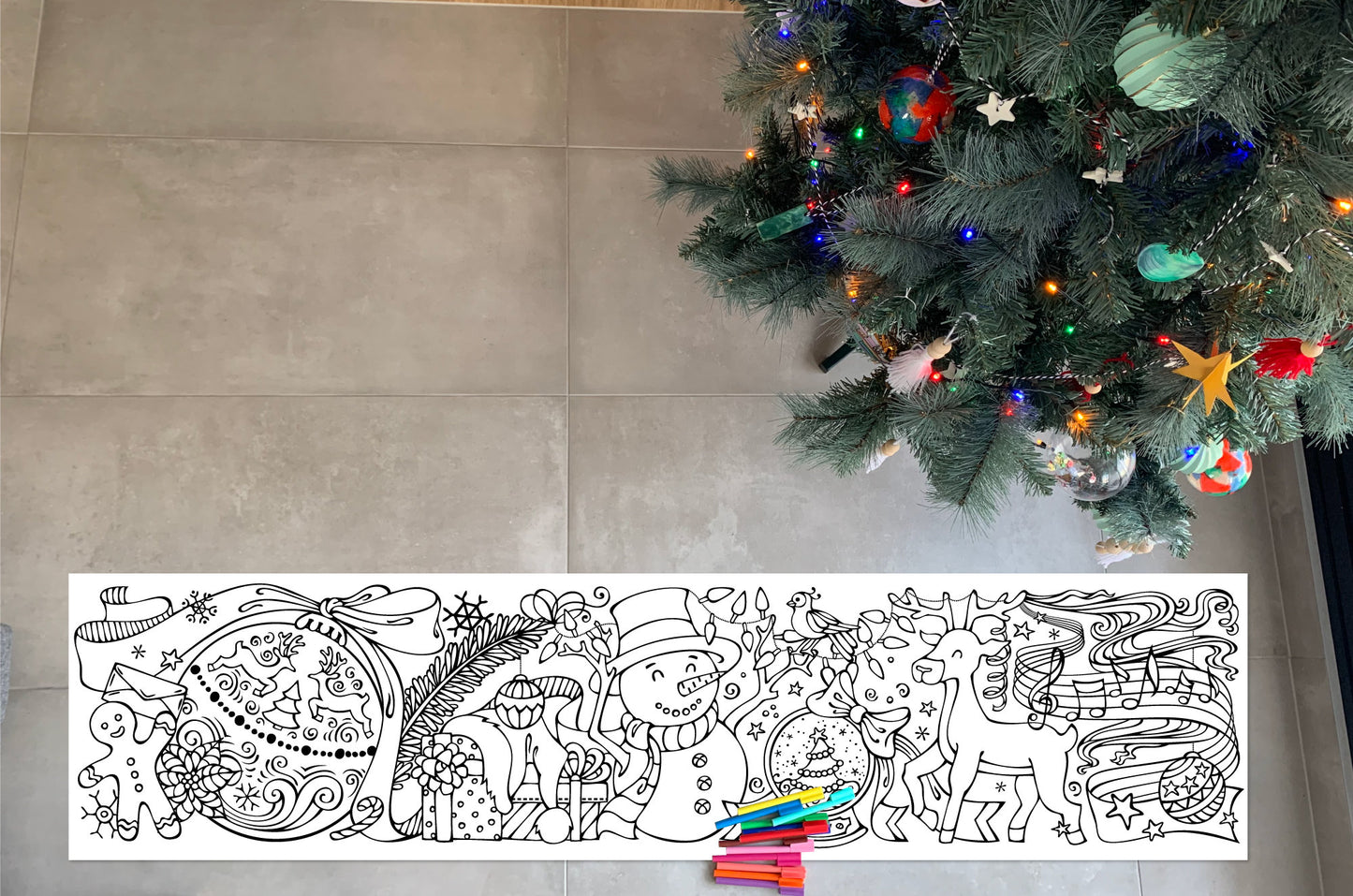 Santa or Snowman Collage Coloring Sheet