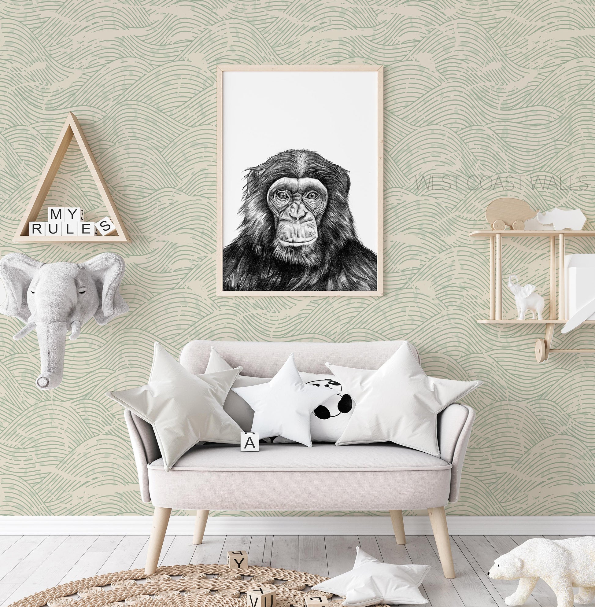 Safari Animals Artwork / Lion Poster / Hippo Poster / Monkey Poster / Safari Theme / African Animals / Animal Prints / Safari Nursery