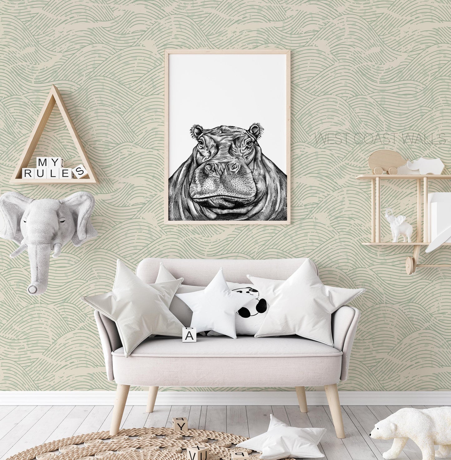 Safari Animals Artwork / Lion Poster / Hippo Poster / Monkey Poster / Safari Theme / African Animals / Animal Prints / Safari Nursery