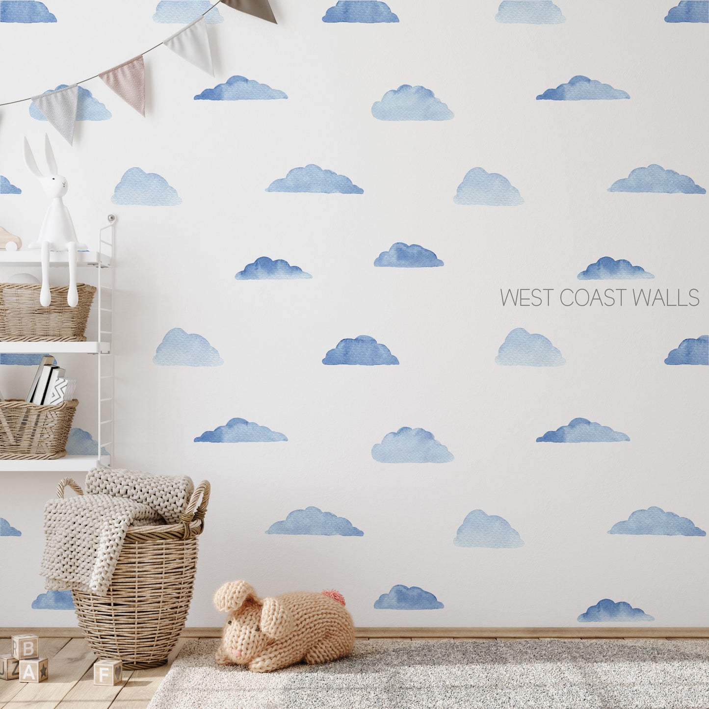 Watercolor Cloud Removable Wall Decals  / Nursery Decals / Cloud Room / Oh the Places You'll Go / Nursery Decor / Watercolor Decals